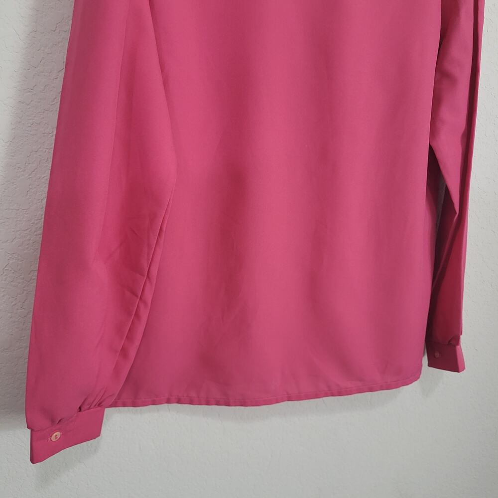 Vintage Blouse Donnkenny Women Size 10 / 12 Pink Bow neck office 80s 90s Office - Picture 11 of 11